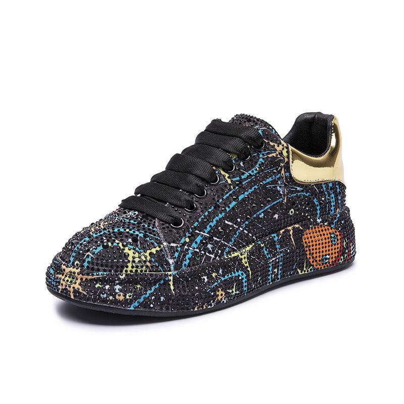Trendy rhinestone platform casual shoes, view 4 - MRSLM