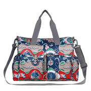 Large striped one-shoulder mommy bag, view 8 - MRSLM
