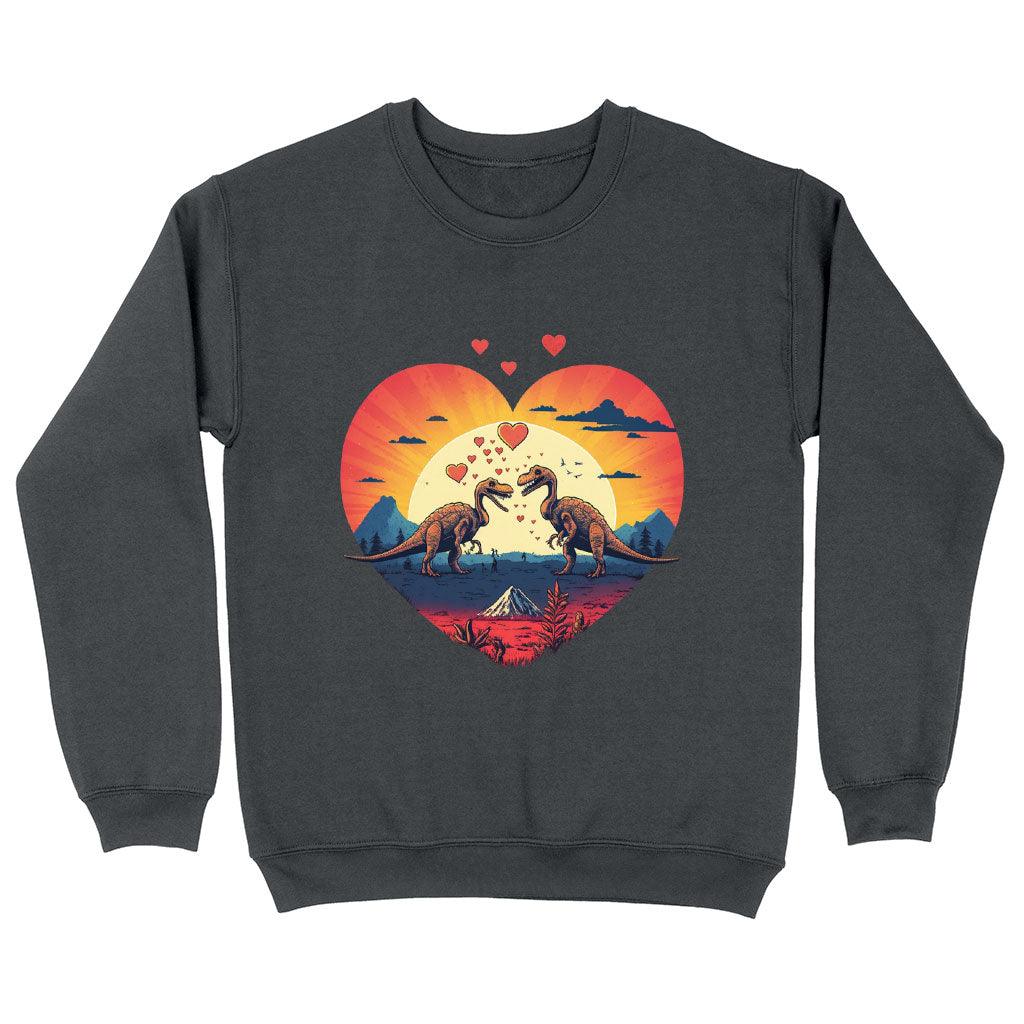 Cartoon Sweatshirt - Dinosaur Themed Crewneck Sweatshirt - Unique Sweatshirt - MRSLM