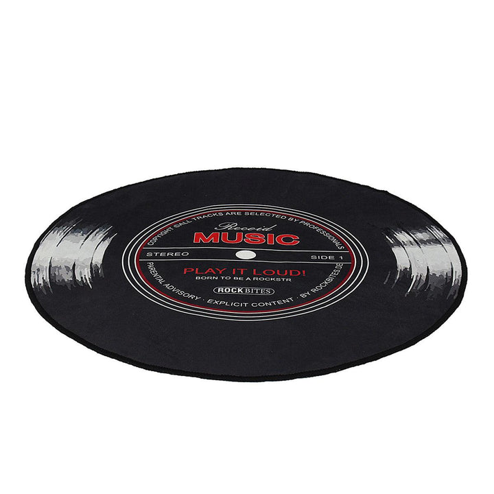 60-120cm Retro Music CD Record Printed Soft Round Floor Mat Room Area Carpet Rug - MRSLM
