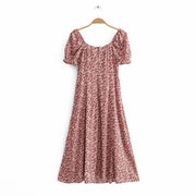 printed waist split dress, view 2 - MRSLM