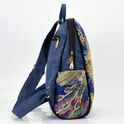 embroidered canvas women's backpack, view 3 - MRSLM