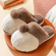 Women's plush corgi slippers, view 3 - MRSLM