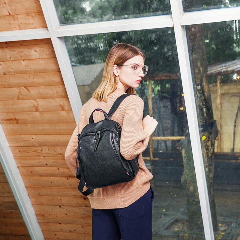 cowhide leather travel backpack - MRSLM