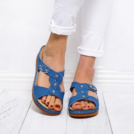 Casual buckle plus size women's sandals, view 4 - MRSLM