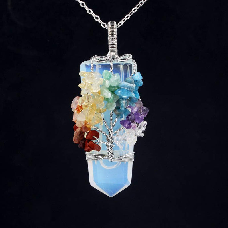 crystal column tree of life winding pendant, view 5 - MRSLM