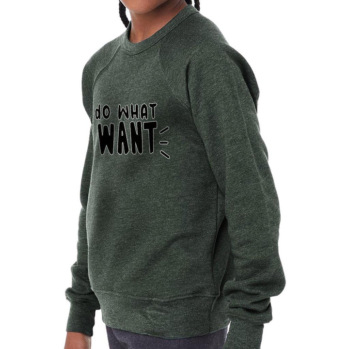 I Do What I Want Kids' Raglan Sweatshirt - Trendy Sponge Fleece Sweatshirt - Cool Design Sweatshirt - MRSLM