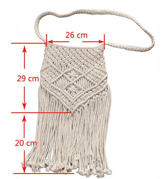 tassel cotton woven shoulder bag, view 2 - MRSLM
