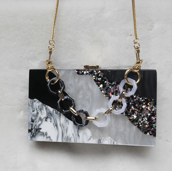 Acrylic marble phone clutch, view 4 - MRSLM