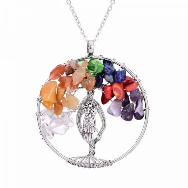 agate tree of life pendant necklace, view 11 - MRSLM