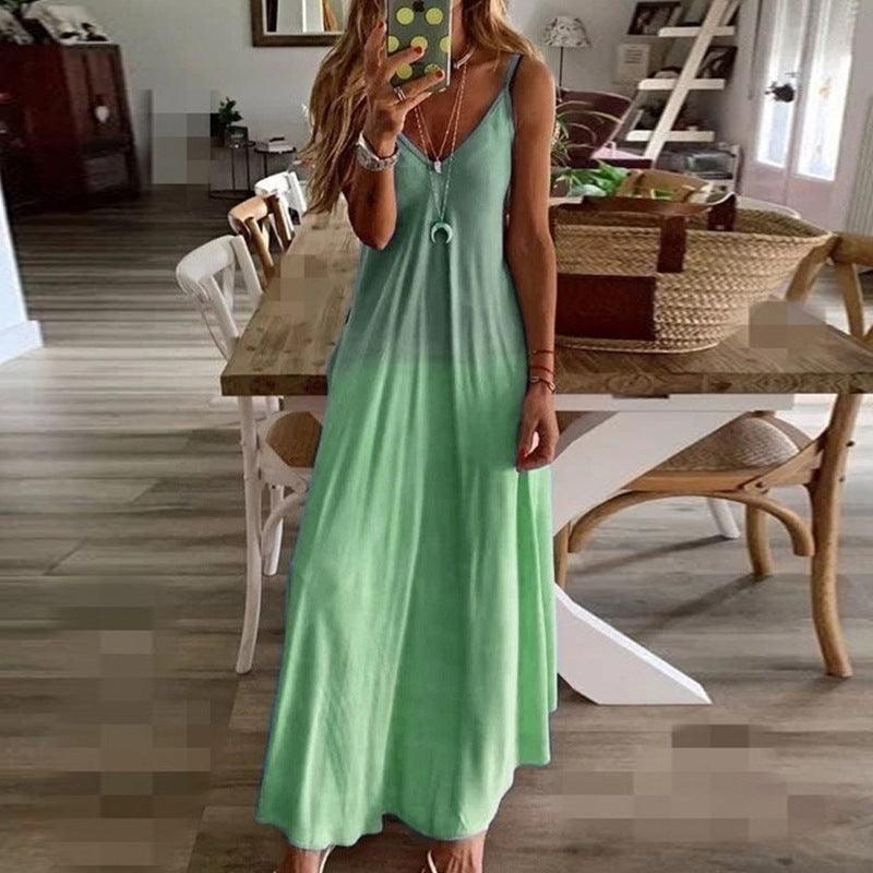 Slim long flower suspender dress, view 5 - MRSLM