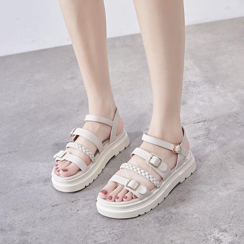 All-match Flat Korean Style Thick Sole Sandals