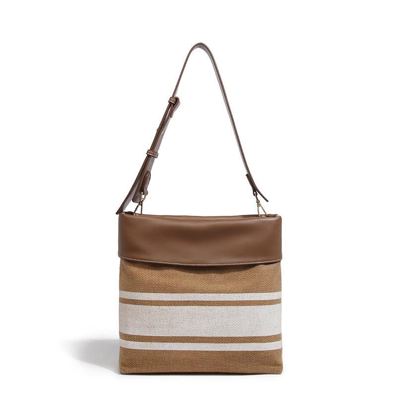 Fashion canvas bucket tote bag, view 4 - MRSLM