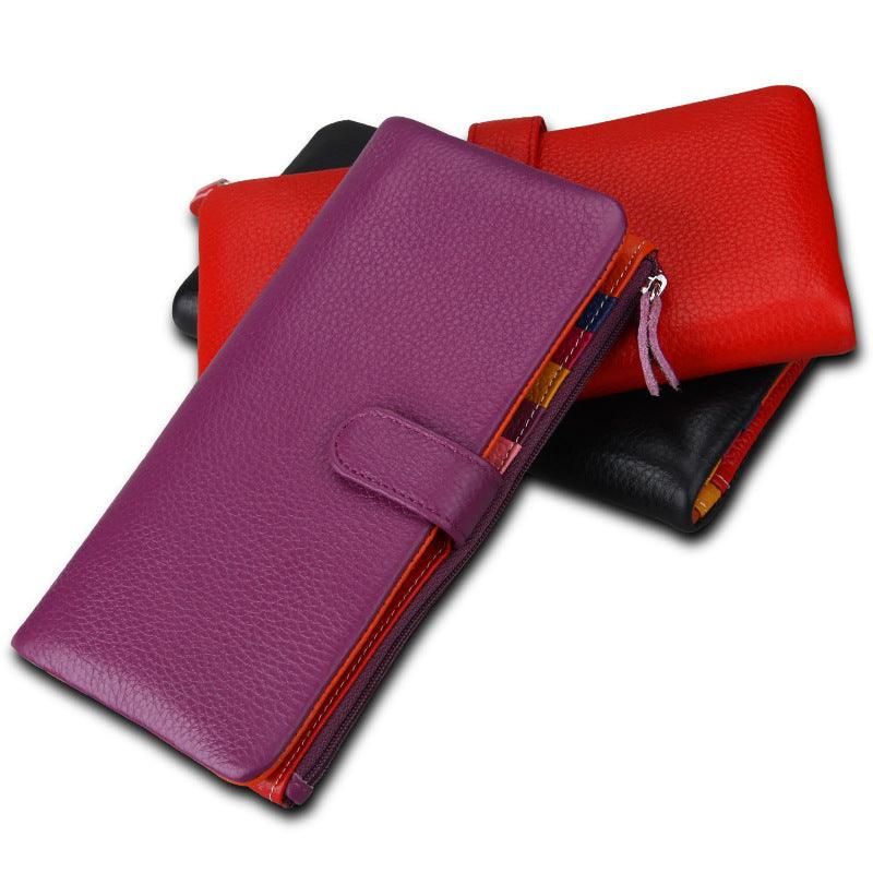 Ladies long RFID leather wallet, view 2 - MRSLM