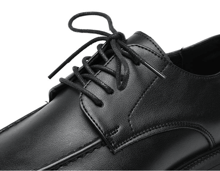 Men's black thick-soled business shoes, view 6 - MRSLM