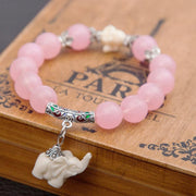crystal elephant charm bracelet, view 7 - MRSLM