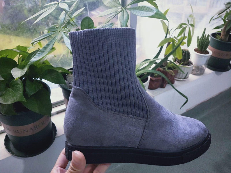 Knitted wool tube combat boots, view 3 - MRSLM