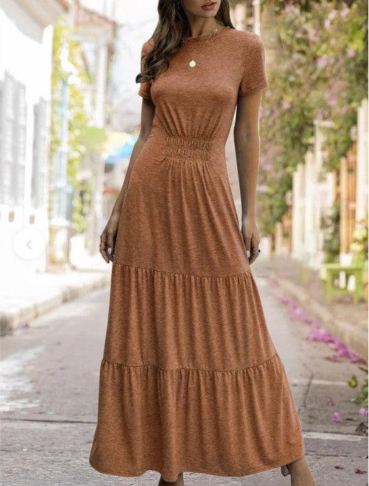Short sleeve large swing dress, view 4 - MRSLM