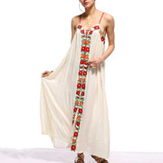 colorful flower embroidery long skirt - MRSLM