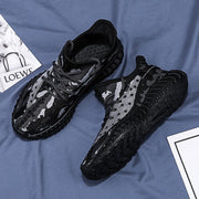 Men's platform low-top knit sneakers, view 8 - MRSLM