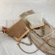fluffy plush shoulder bag for women - MRSLM