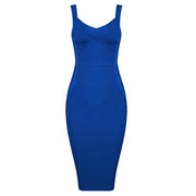 bodycon v-neck evening dress, view 7 - MRSLM
