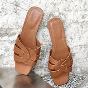 Casual slip-on leather half slippers, view 3 - MRSLM