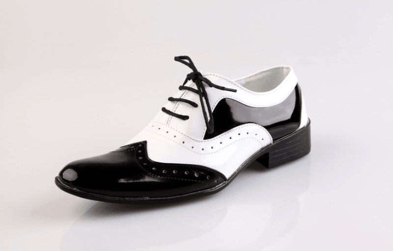 Men's black and white fashion slip-on shoes, view 2 - MRSLM