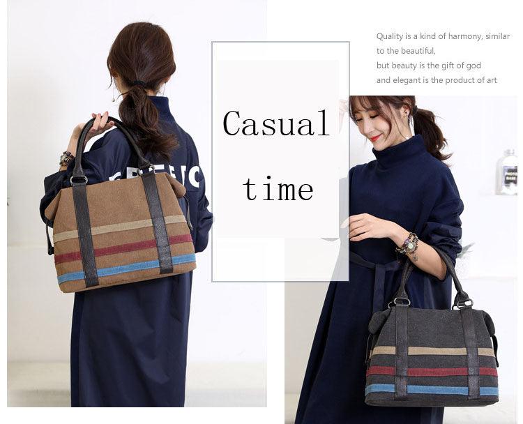 women's large canvas Boston tote bag, view 6 - MRSLM