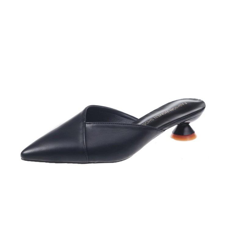 Ladies pointed wine glass heel slippers, view 7 - MRSLM