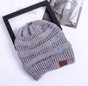 High bun ponytail cable knit beanie, view 2 - MRSLM