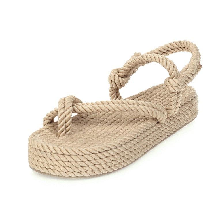 flat braided toe women's shoes, view 3 - MRSLM