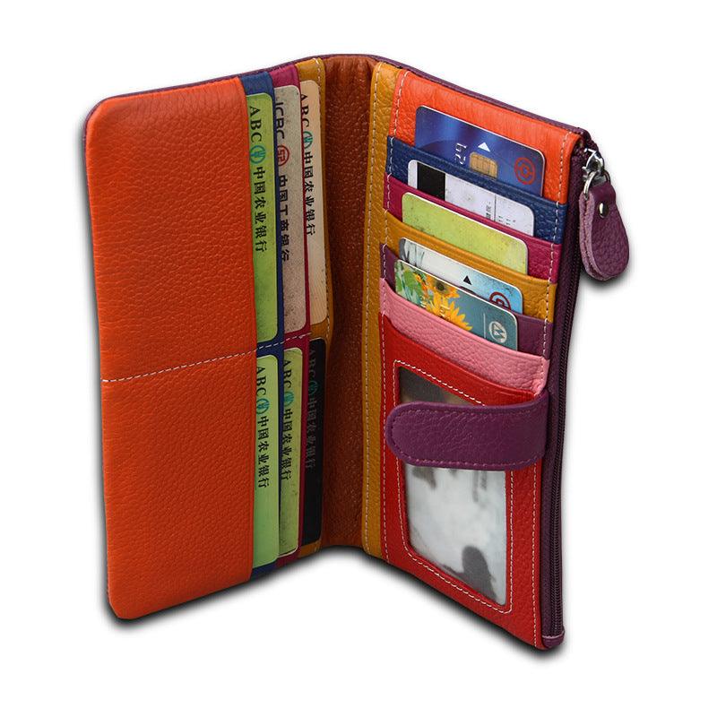 Ladies long RFID leather wallet, view 8 - MRSLM