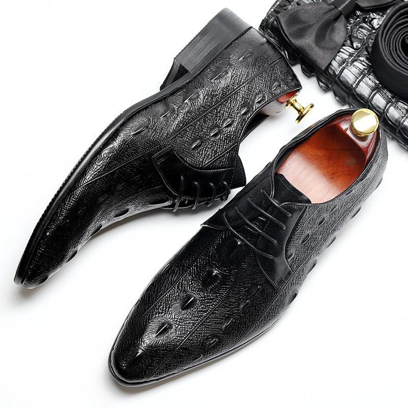 Men's first layer cowhide leather shoes, view 5 - MRSLM