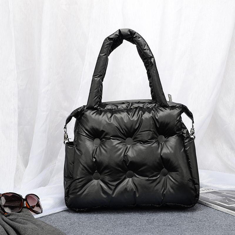 Space cotton puffer shoulder bag, view 4 - MRSLM