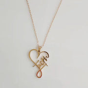 heart pendant necklace in stainless steel, view 6 - MRSLM