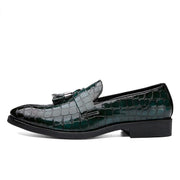 Men's vintage pointed toe snake pattern shoes, view 9 - MRSLM