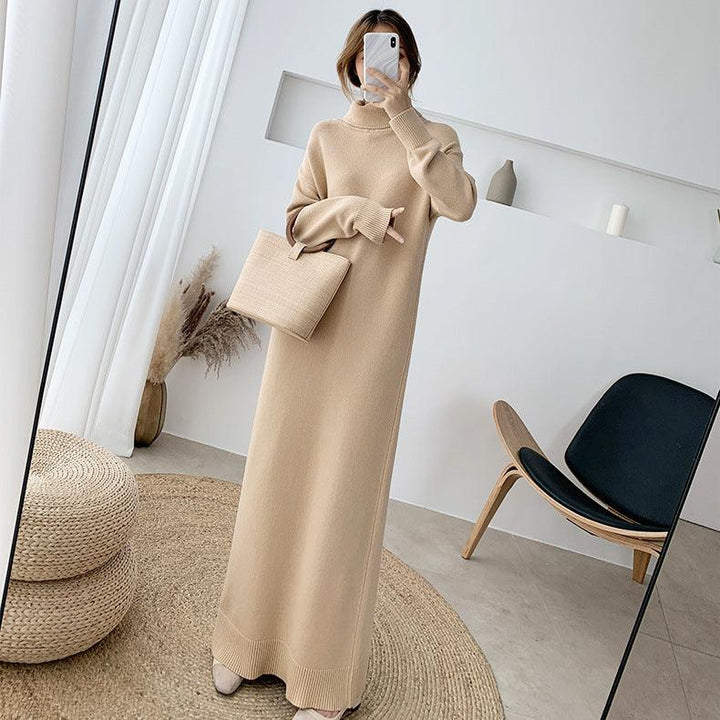 Black knitted dress long skirt - MRSLM