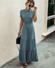 Short sleeve large swing dress, view 2 - MRSLM