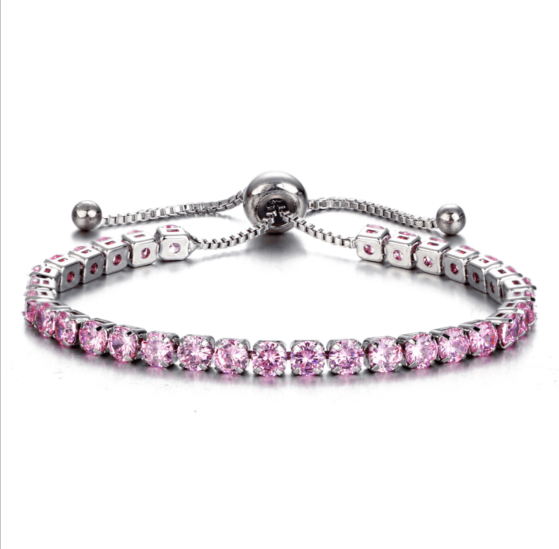 European and American cross-border exclusive jewelry inlaid crystal push-pull bracelet ladies gold full diamond single-row jewelry wholesale - MRSLM