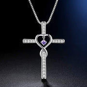 gold-plated zircon pendant necklace, view 16 - MRSLM