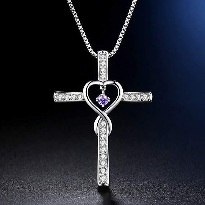 gold-plated zircon pendant necklace, view 16 - MRSLM