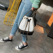 woven chain bucket handbag, view 5 - MRSLM