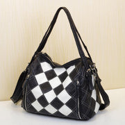 patchwork leather shoulder bag, view 12 - MRSLM