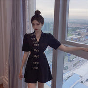 bowknot slim suit collar dress - MRSLM