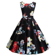 Sleeveless lace-up printed dress, view 3 - MRSLM