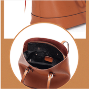 retro cowhide bucket shoulder bag, view 6 - MRSLM