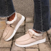 Ladies flat warm plush-lined shoes, view 6 - MRSLM