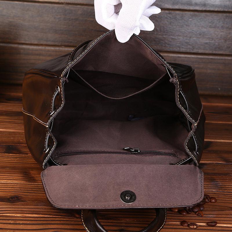 simple leather backpack, view 2 - MRSLM
