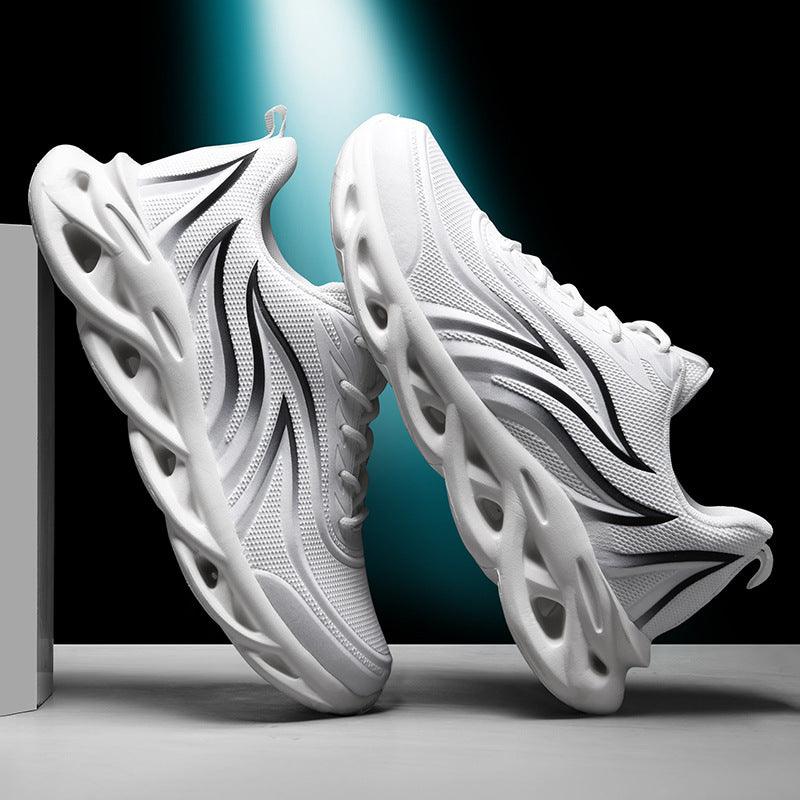 Men's sports mesh running shoes, flame pattern, view 4 - MRSLM